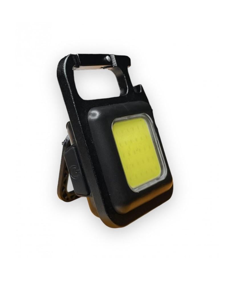 Ліхтарик-брелок Keychain Light 15155 Mini COB акумуляторний з карабіном та магнітом Чорний