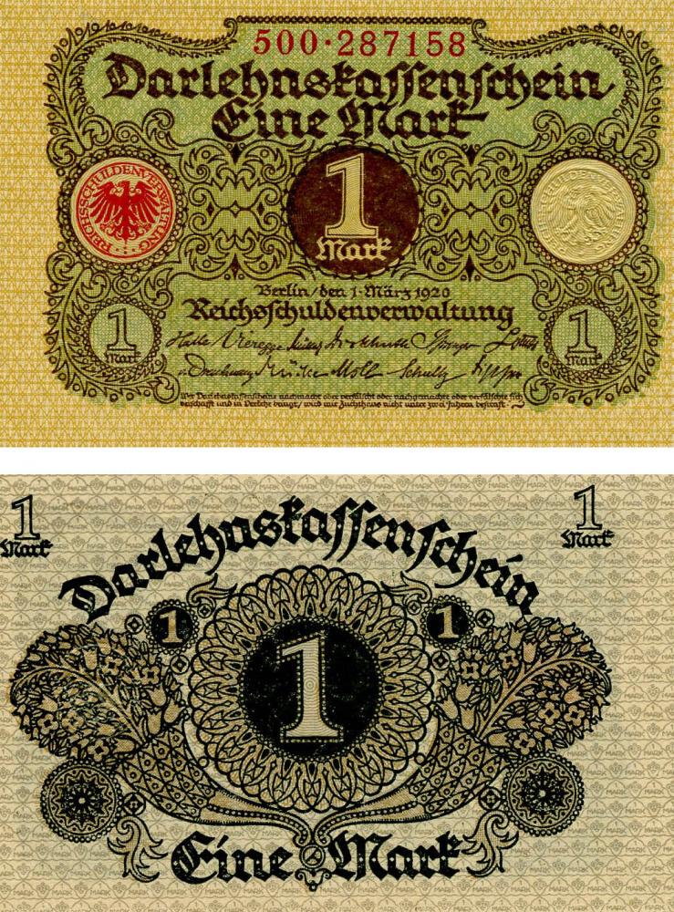 Коллекционная банкнота Германия 1 марка 1920 AU-UNC P58 (Б03852)