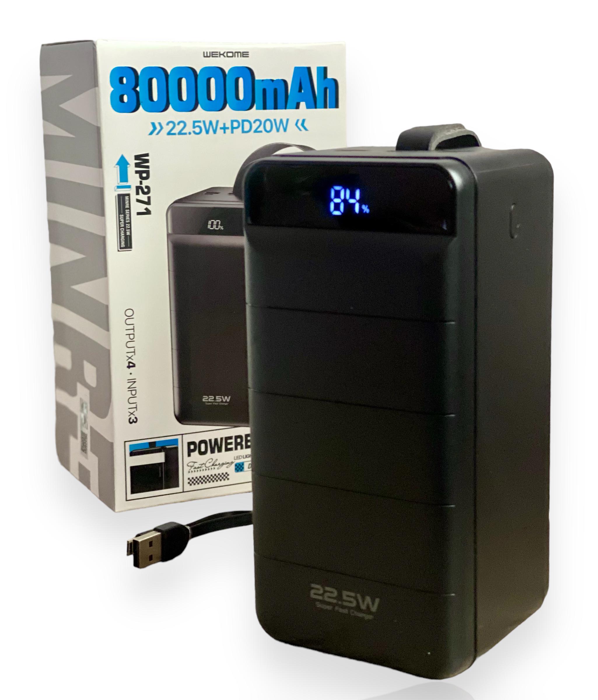 Повербанк Wekome Minre WP-271 80000 mAh 22,5 W/5A