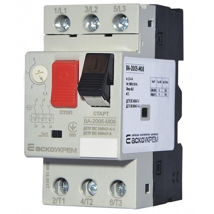 Автомат захисту двигуна АСКО-УКРЕМ ВА-2005 М08 2,5-4А (2348864113)