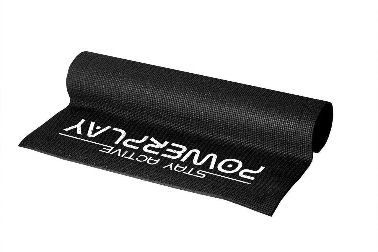 Килимок для йоги PowerPlay 4010 PVC Yoga Mat 173x61x0,6 см Чорний