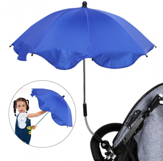 Універсальна парасолька SUNROZ Stroller Umbrella з кріпленням для дитячої коляски і велосипеда Синій (SUN6906) - фото 2