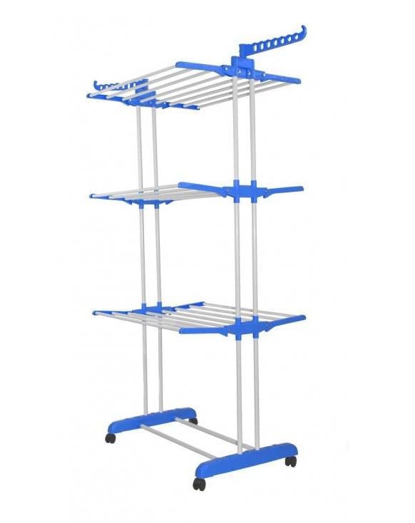 Сушилка для белья Garment Rack With Wheels многоуровневая 142x55x172 см Белый/Синий