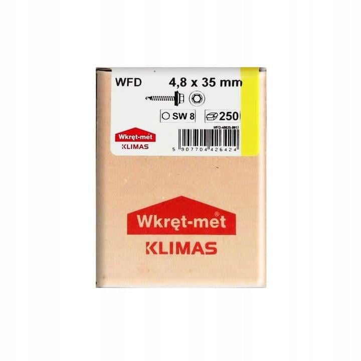 Саморіз покрівельний по дереву Klimas Wkret-Met 4,8x35 мм 250 шт. RAL3005 - фото 2