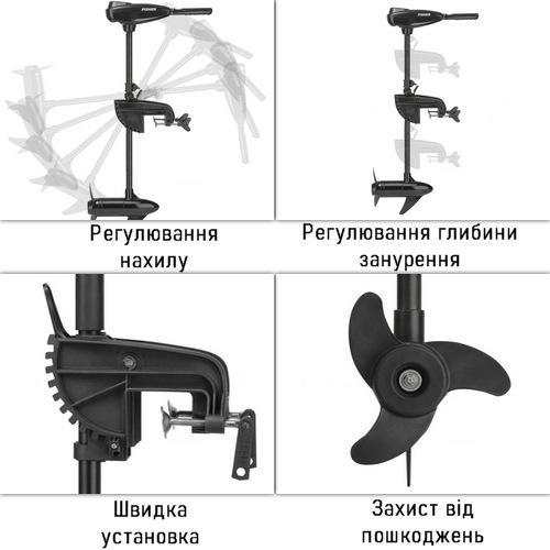 Електромотор для човна Haswing Osapian E-40 lbs 12V без GEL АКБ без З/П - фото 4