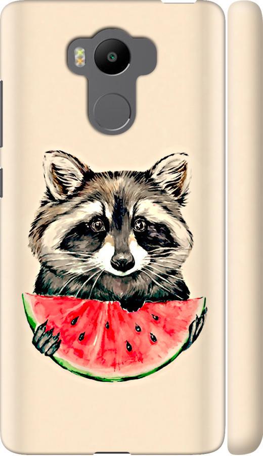 Чехол на Xiaomi Redmi 4 Prime Енотик с арбузом (4605m-437-42517)