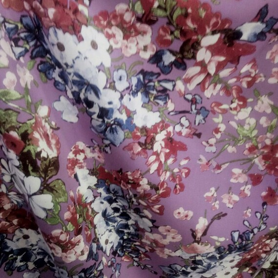 Ткань штапель стрейч IDEIA Фаина V-6/1 1,4 м Сирень/Цветочный (2200004102269)