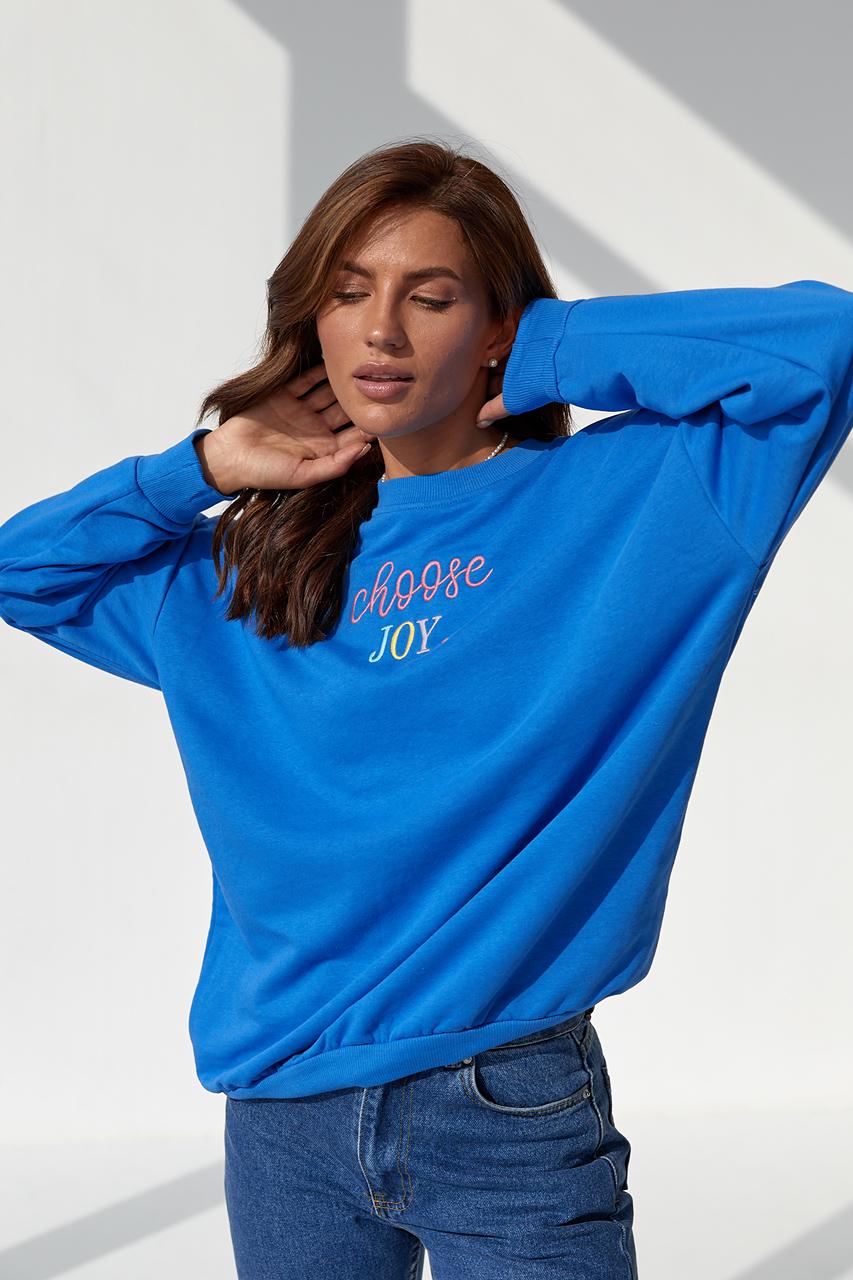 ᐉ Свитшот женский "choose joy" M Синий (9441314) • Купить в Киеве ...