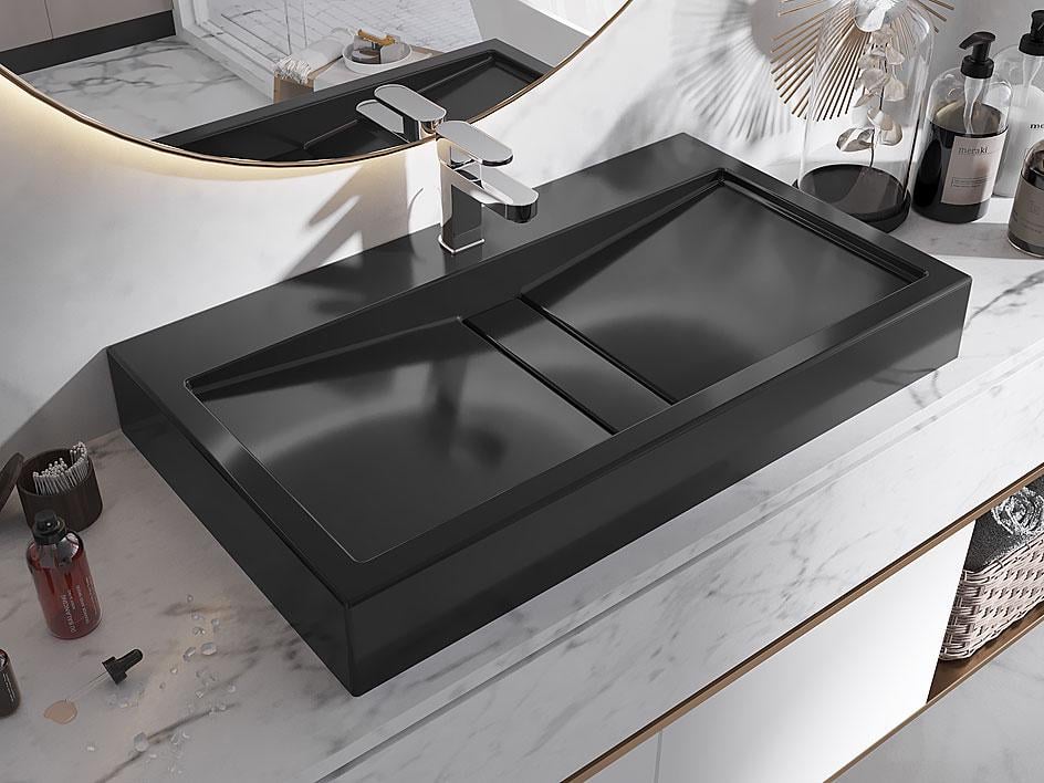 Умывальник накладной Luxor Milenium 80 см Black (692)