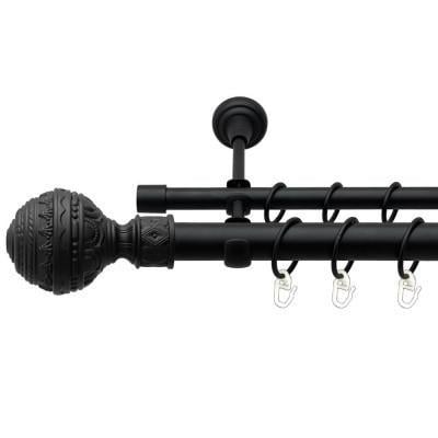 Карниз трубчастий дворядний Orvit Арабеска 25/16 мм 240 см Чорний оксамит (009-0948) - фото 1 Карниз трубчастий дворядний Orvit Арабеска 25/16 мм 240 см Чорний оксамит (009-0948) - фото 1