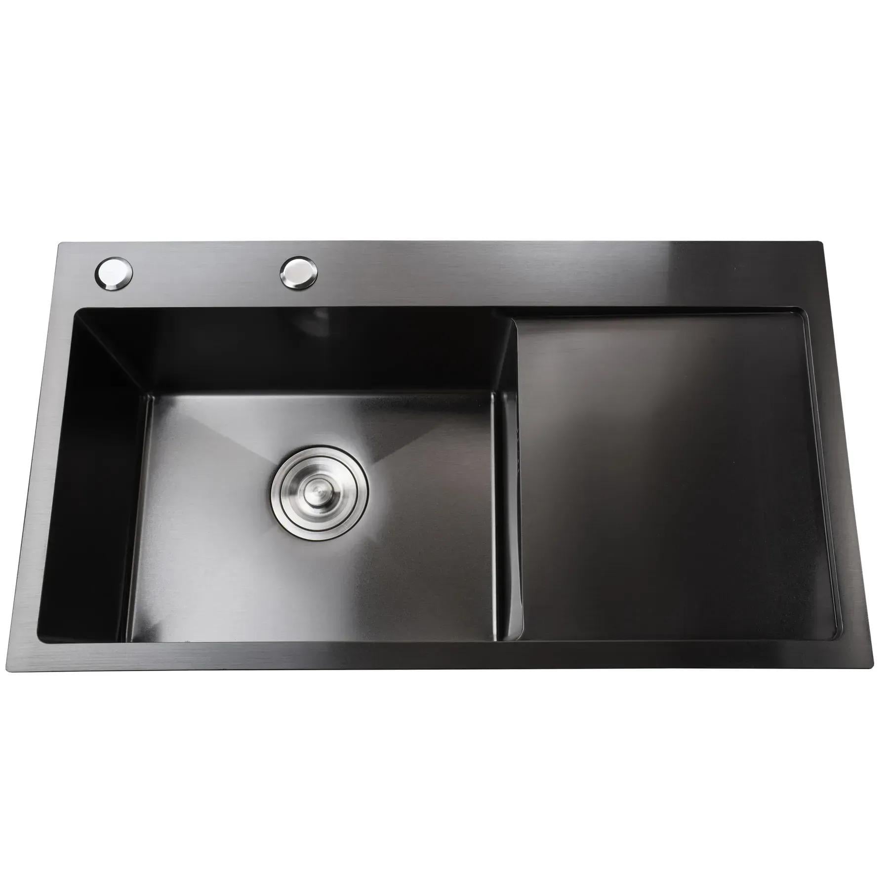 Мийка кухонна Mira 7843HG 3 мм 780х430 мм з крилом і дозатором Графіт (32100)