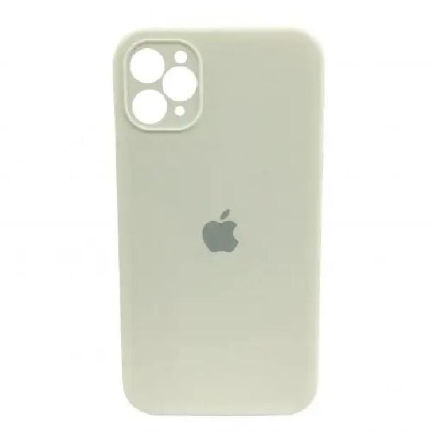 Силиконовый Чехол Накладка с Квадратными Бортиками Silicone Case  для iPhone 11 Pro Max White