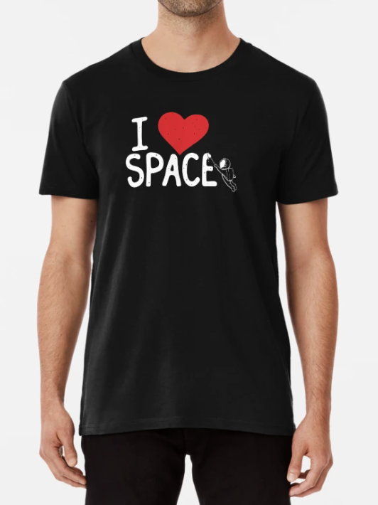 Футболка мужская Stedman с принтом I love space XL Черный (ПН229-4)