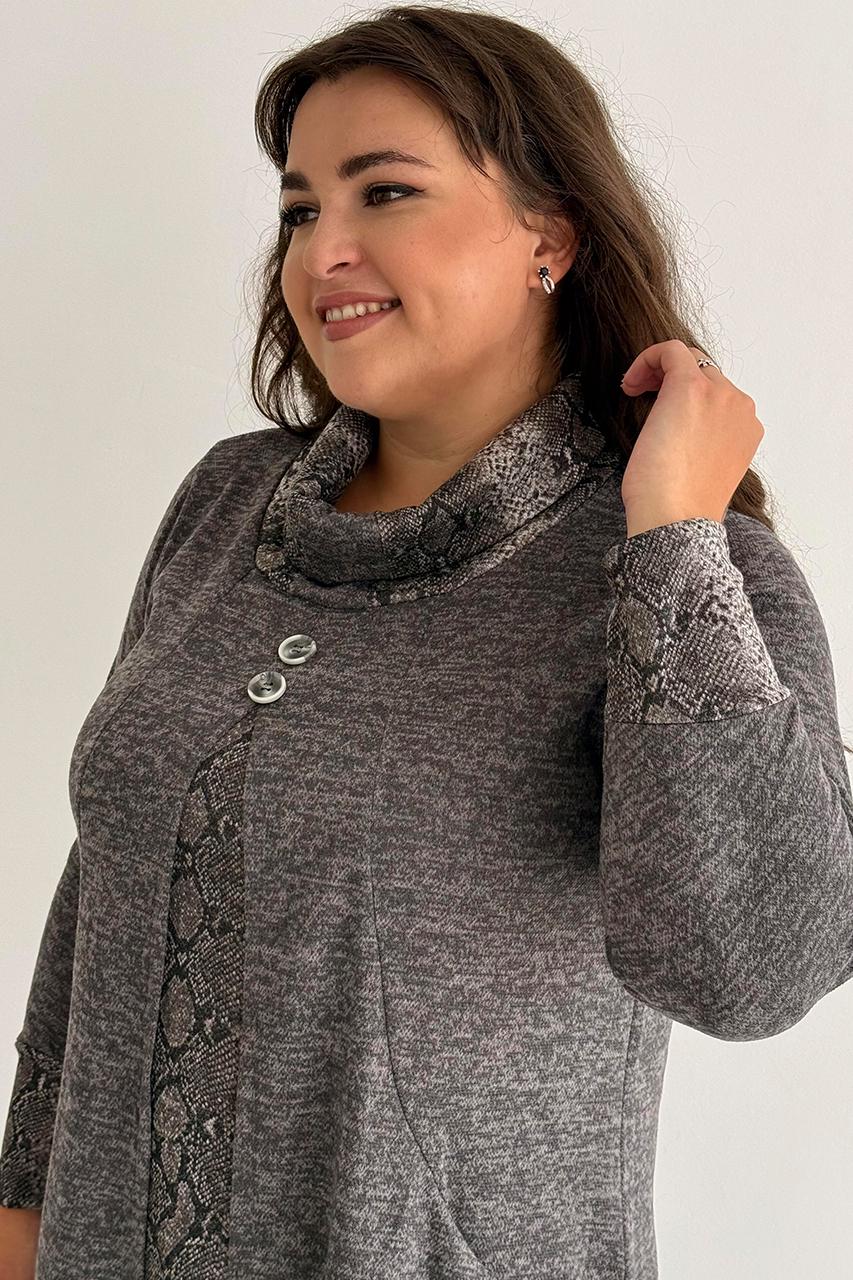 Туніка жіноча PANNI Дана р. 56-58 Сірий (Р2508252268) - фото 2 Туніка жіноча PANNI Дана р. 56-58 Сірий (Р2508252268) - фото 2