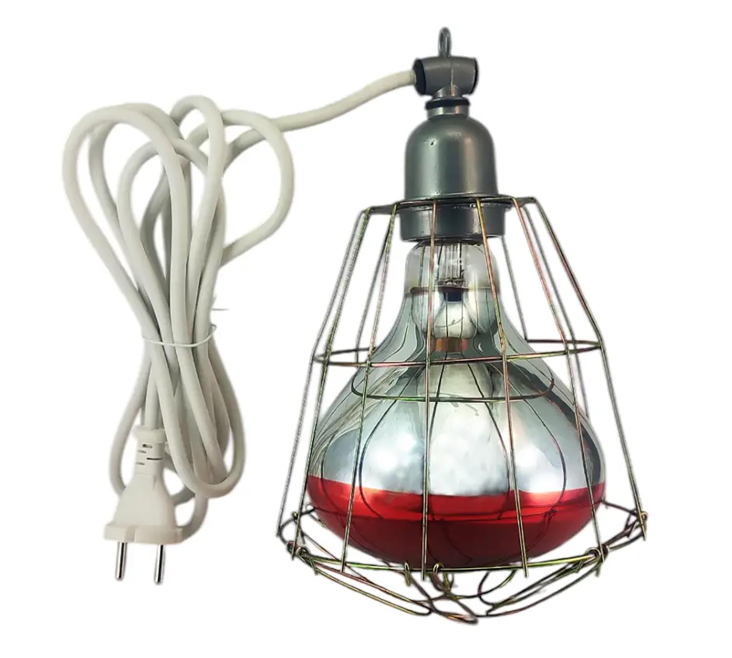 Світильник для інфрачервоної лампи ІКЗК R80-R125 E27 для обігріву тварин та птахів з лампою 250 Вт (87210)