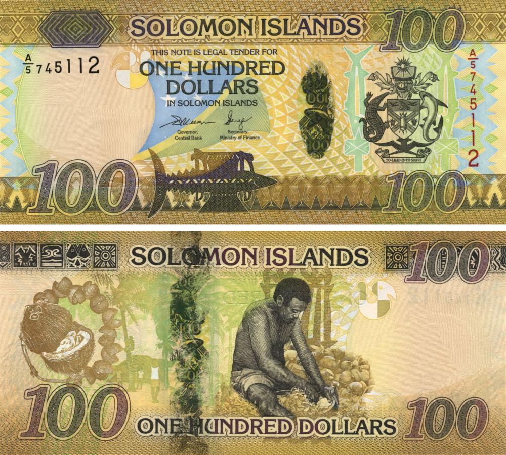 Колекційна банкнота Соломонові острови 100 доларів 2017 UNC Pnew (Б10507)