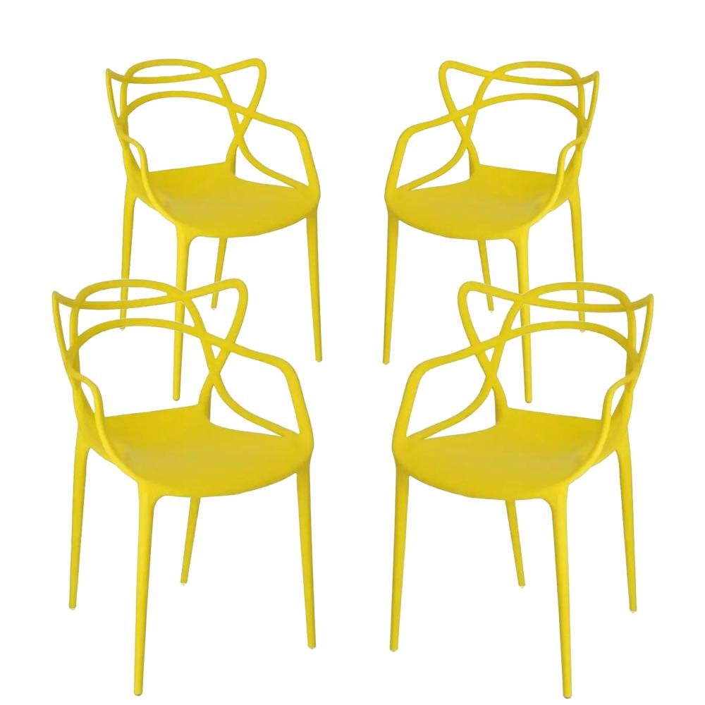 Кресло-стул для кухни/гостиной/баров Bonro B-486 4 шт. Желтый (42400381)