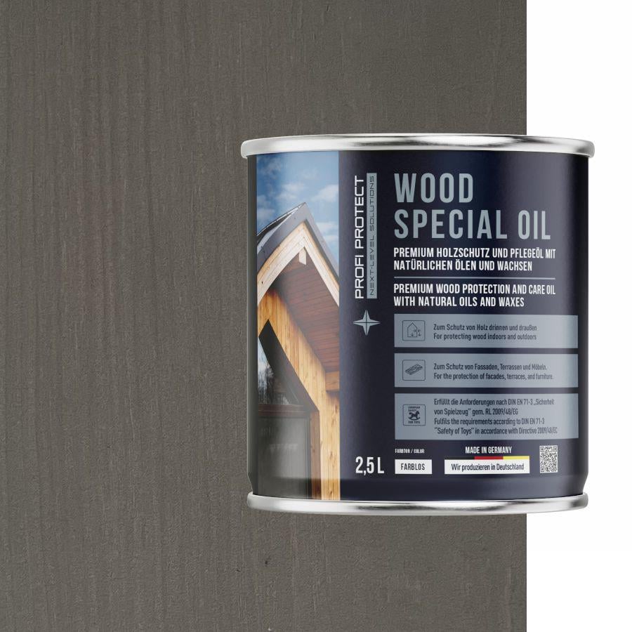 Лазурь на основе пчелиного воска и льняного масла ProfiProtect Wood Special Oil 2,5 л Water/Grau (22560026)