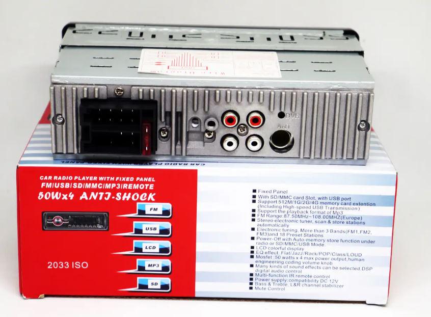 Автомагнітола 1DIN 2033 MP3/USB/SDMMC/FM/AUX/пульт 4x50 Вт (17510) - фото 3