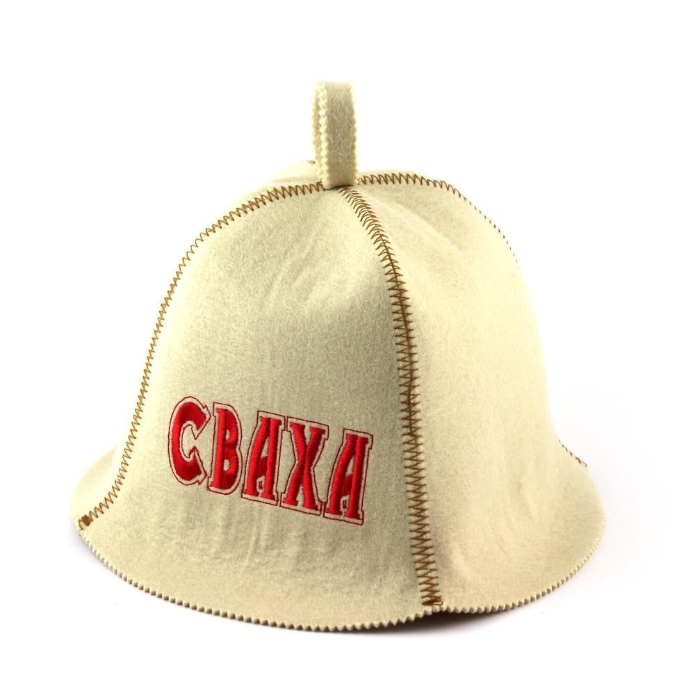 Банная шапка Luxyart "Сваха" искусственный фетр Белый (LA-408)