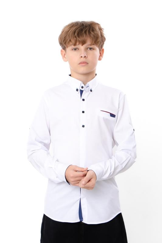 Сорочка класична  для хлопчика-підлітка з акцентом Носи Своє р. 16 Білий (15340)
