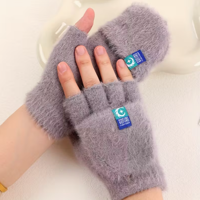 Перчатки-митинки женские Митенки велюровые без пальцев с клапаном S (1305/2) - фото 3 Перчатки-митинки женские Митенки велюровые без пальцев с клапаном S (1305/2) - фото 3