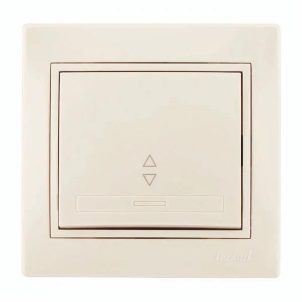 Выключатель проходной одноклавишный с вставкой Lezard Mira Кремовый (00000000588)