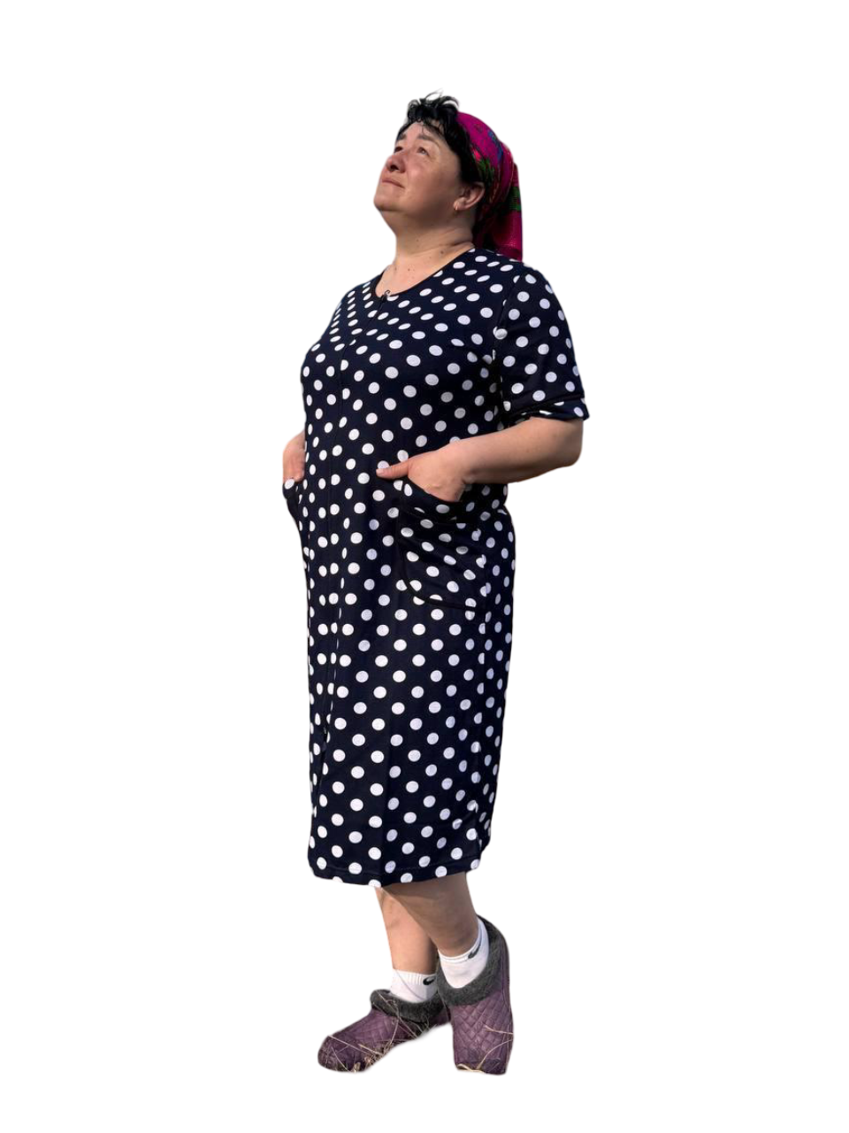 Халат летний с коротким рукавом на молнии L Черный (Д-al-batal-25-001)