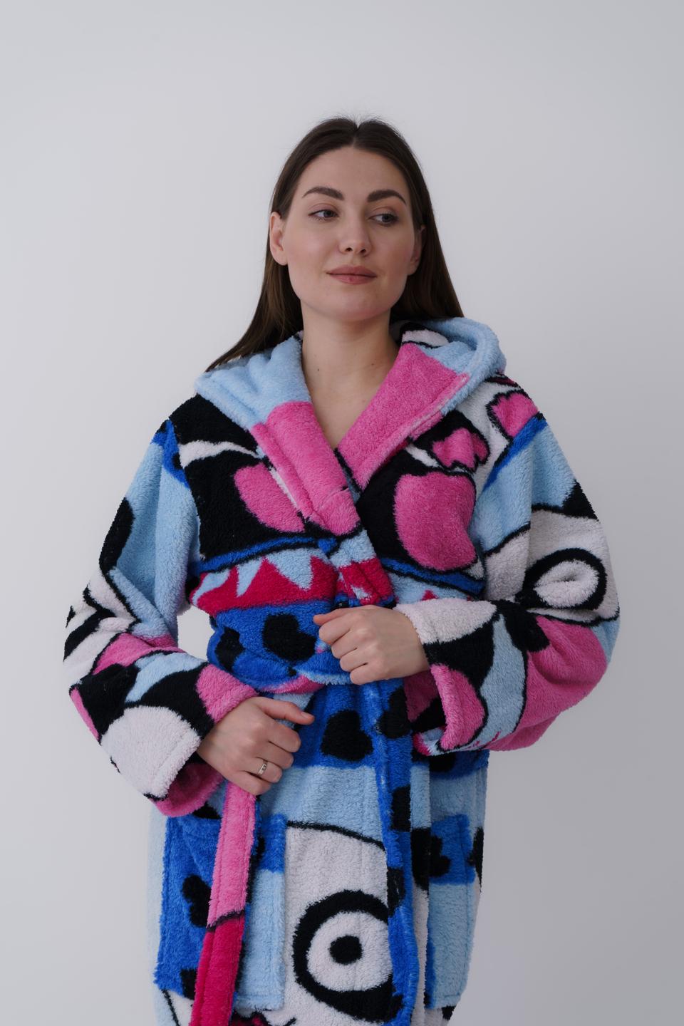 Халат жіночий UT Store Панда HT03 XL Блакитний (24524496) - фото 4