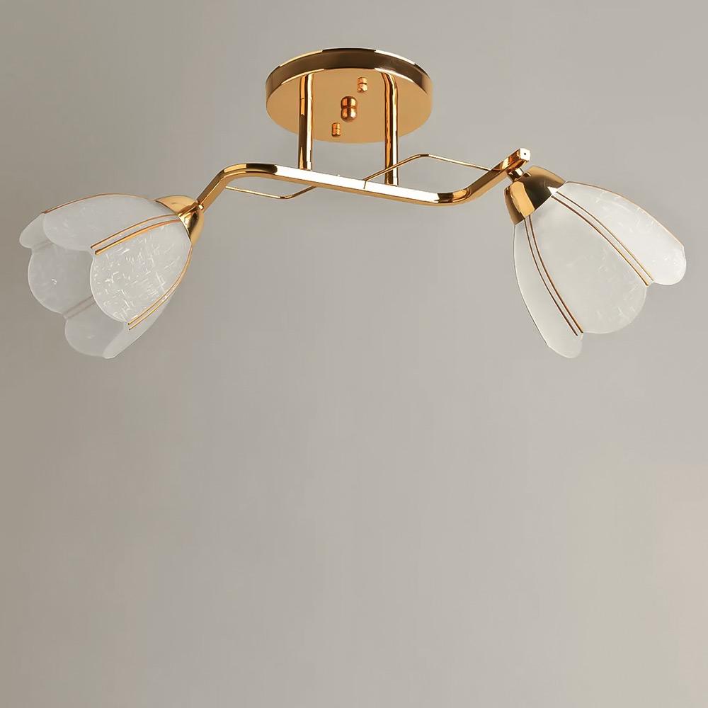 Люстра потолочная Light House SH-19579/2 FG 540х150х240 мм Золотой/Белый