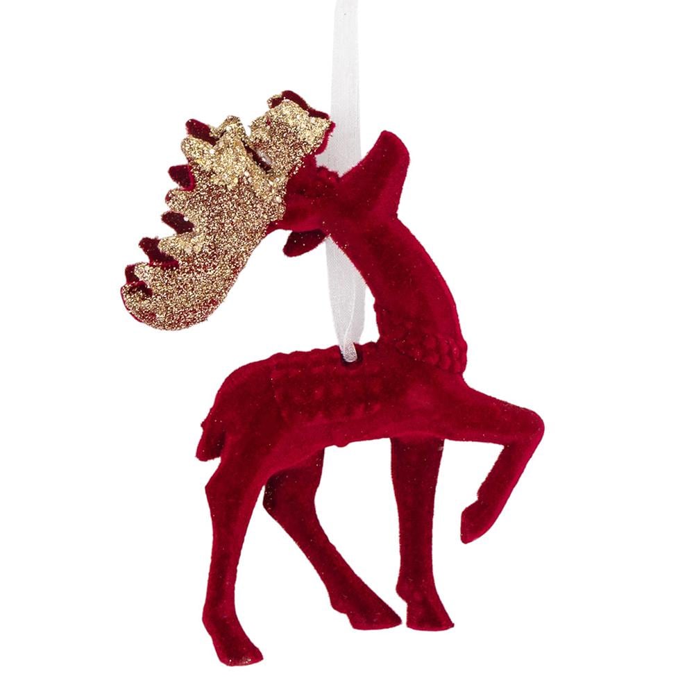 Іграшка на ялинку Elisey Оксамитовий олень 15 см Бордовий (NH-106-K-141)