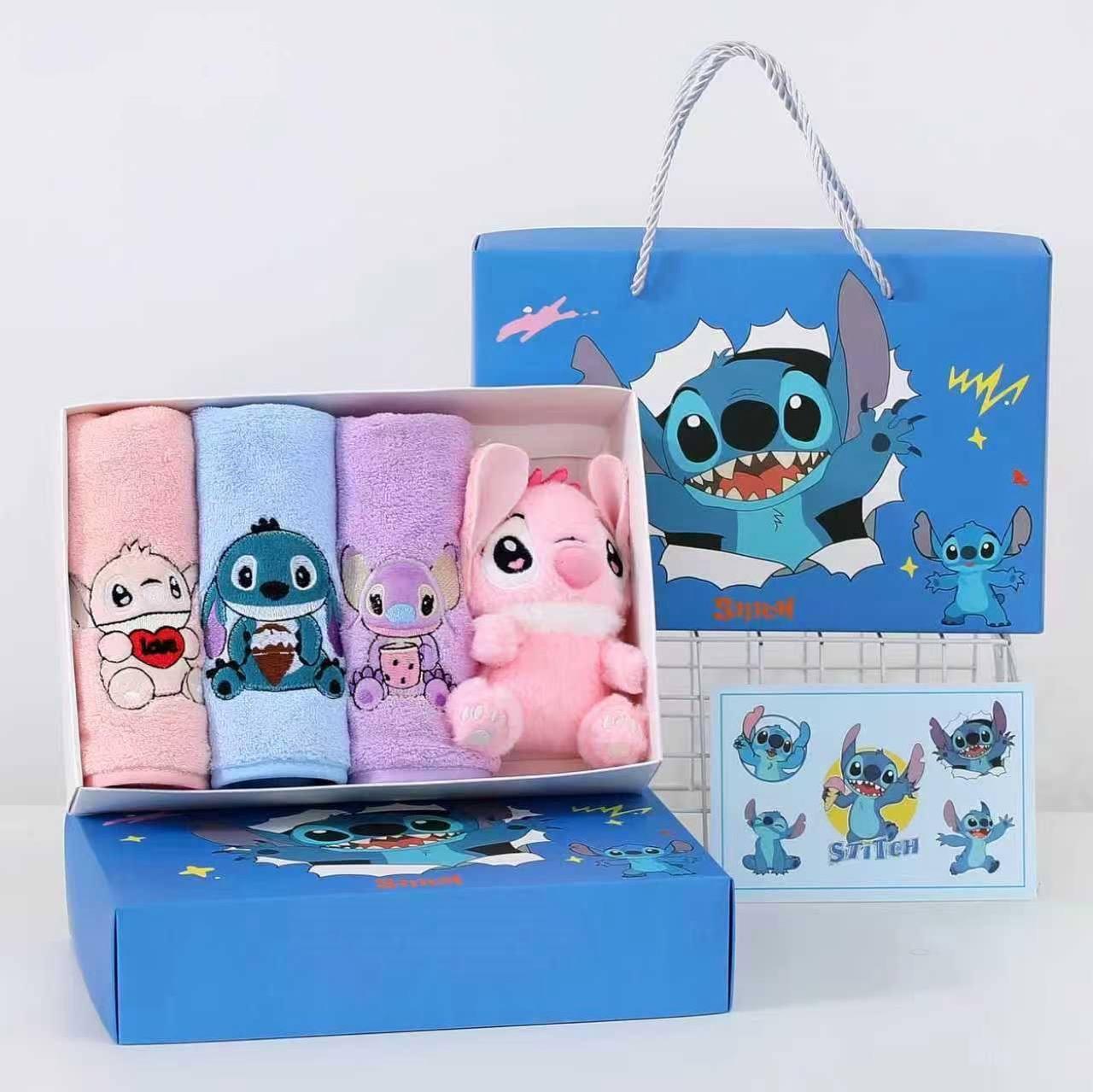 Подарочный набор из 3 полотенец и мягкая игрушка Лило Розовый (PN-P-4)