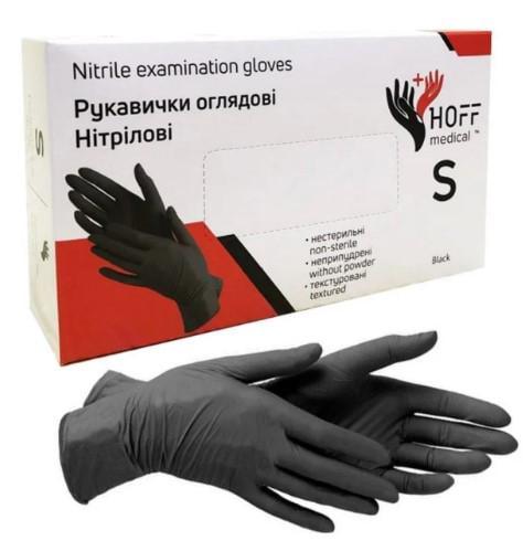 Рукавички HOFF Medical нітрилові неопудрені 100 шт. S Чорний - фото 1