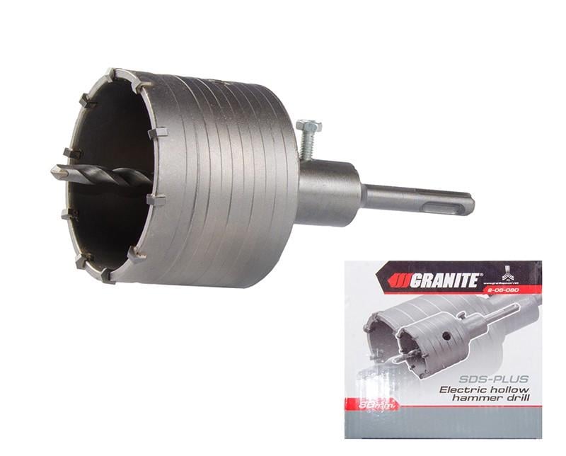 Сверло корончатое Granite для бетона 80 мм 10 зубцов с хвостовиком 22х110 мм SDS-Plus (2-08-080)