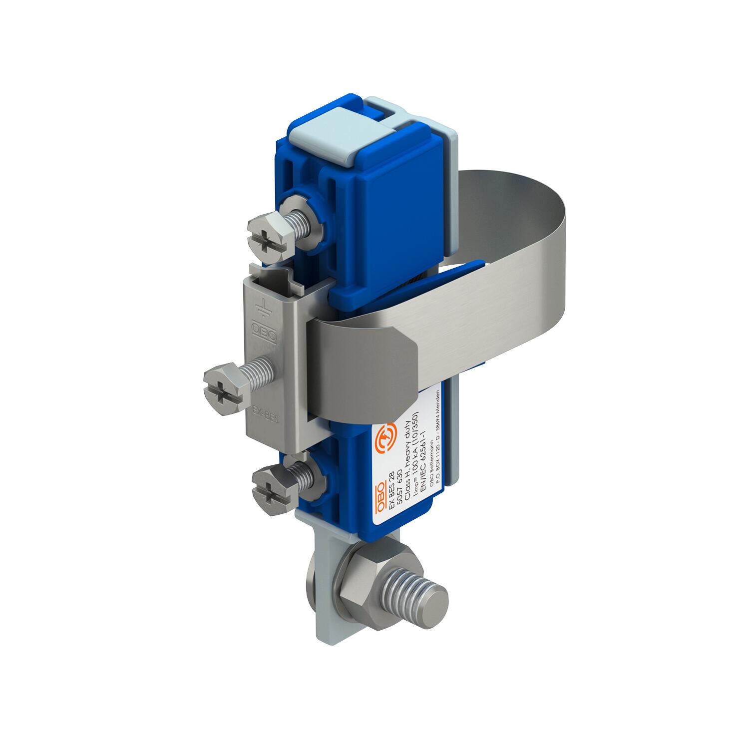 Хомут заземления ленточный OBO bettermann ø 28-300 мм сталь для взрывоопасных зон для труб (5057640)