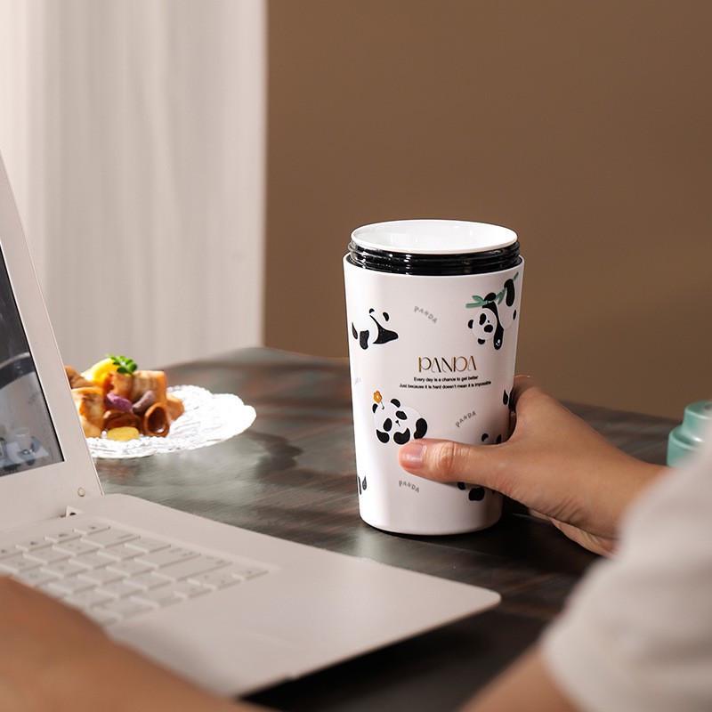Термокружка Panda із керамічною колбою 380 мл Чорний (HP-14-12B) - фото 5 Термокружка Panda із керамічною колбою 380 мл Чорний (HP-14-12B) - фото 5
