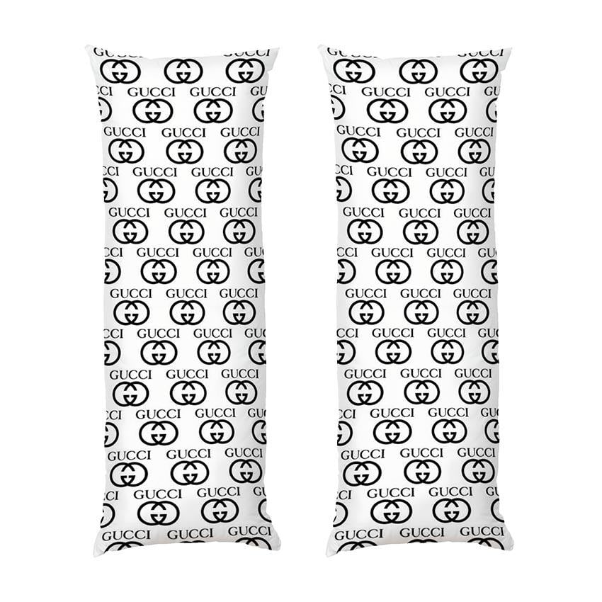 Подушка дакимакура Gucci Pattern Black and white габардин 120х40 см (113118-1)