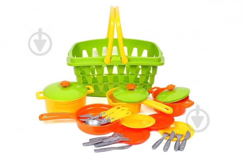 Набор посудки в корзинке Технок 19 шт (4456)