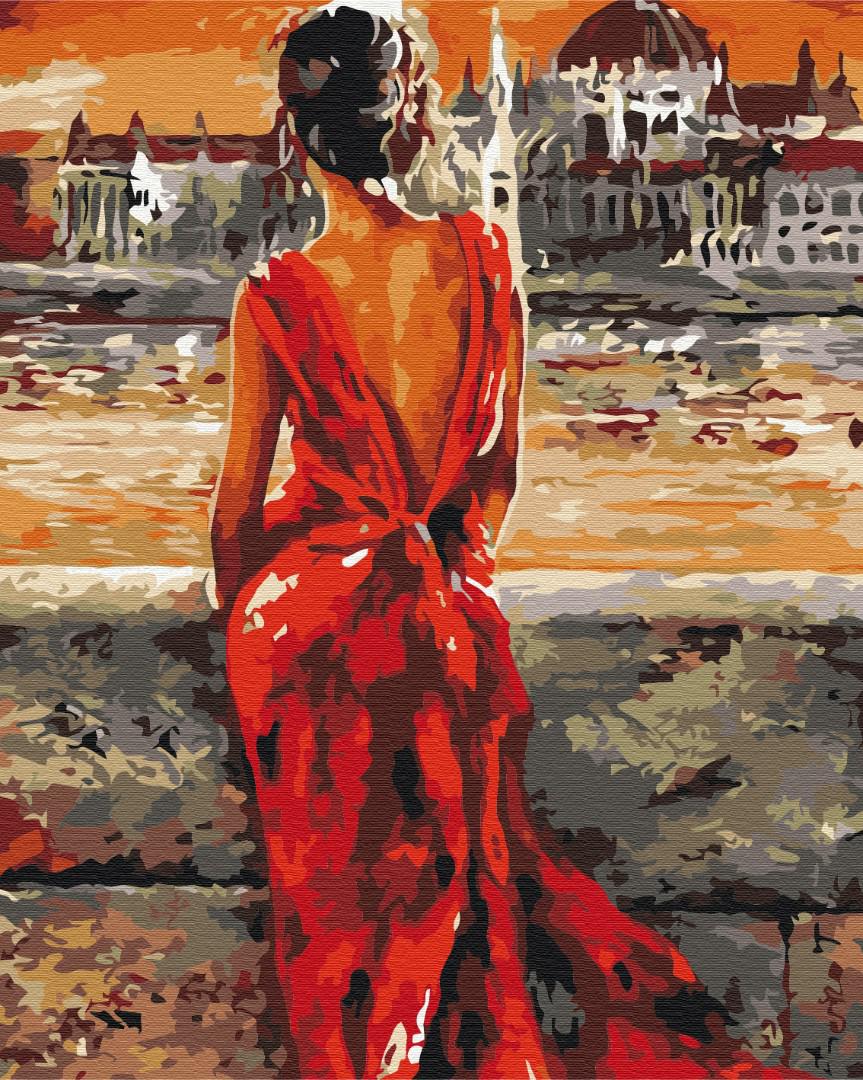 Картина по номерам Brushme Леди в красном 40x50 см (BS52664)