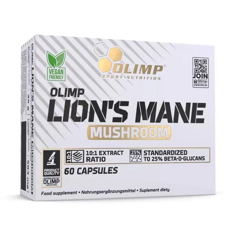 Ежовик гребенчатый экстракт плодовых тел 10:1 Olimp Lion's Mane 500 мг 60 капс.