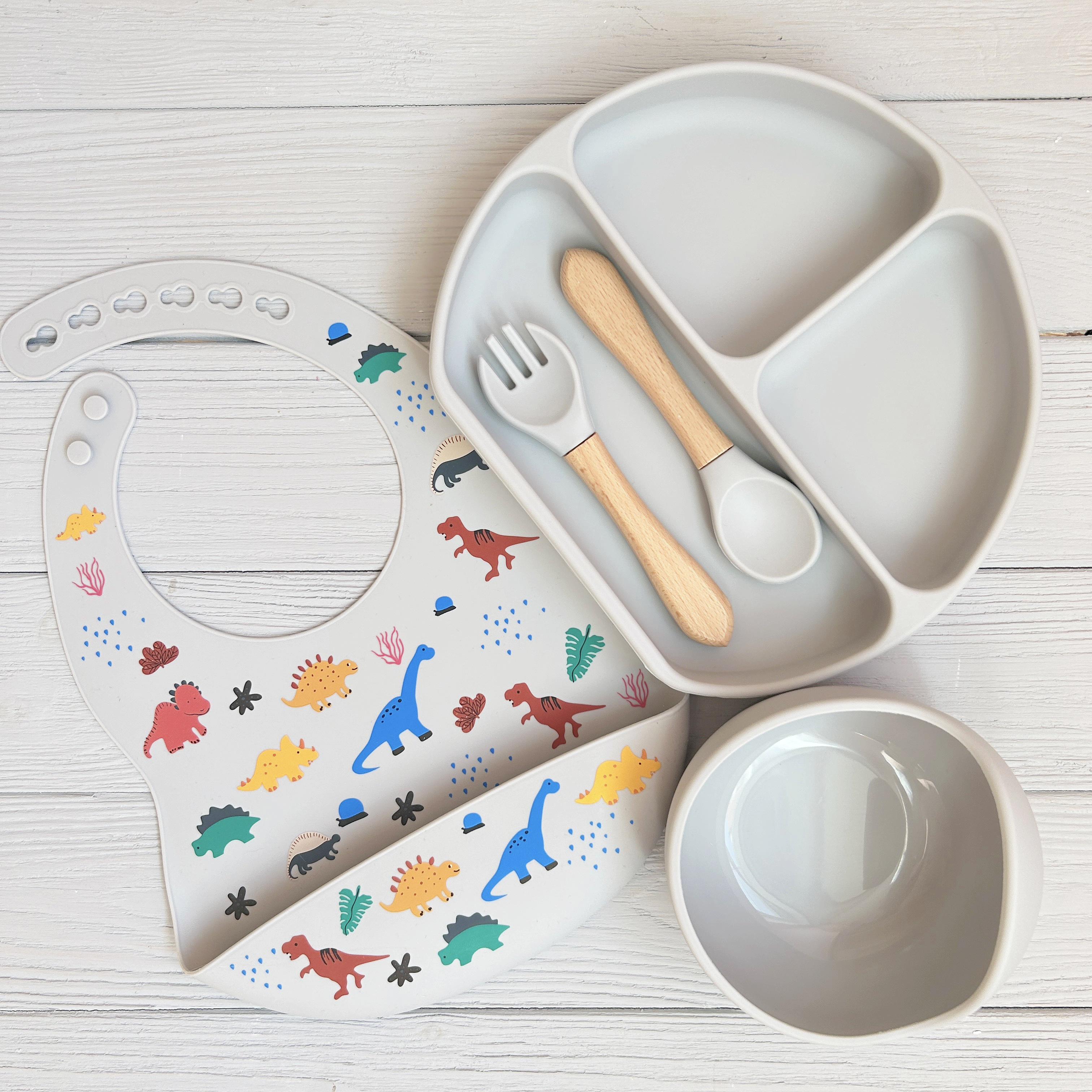 Детская посуда для кормления RNPR img_e5937 круглый силикон Светло-Серый (65373)