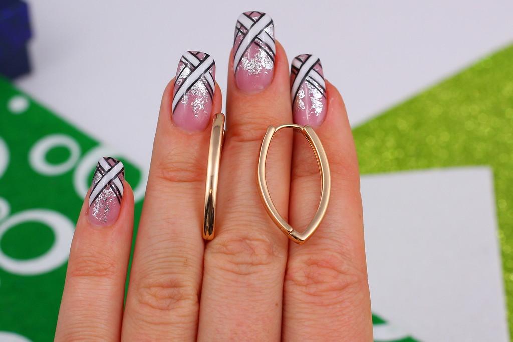 Серьги Xuping Jewelry Дорожки без камней 2,8 см Золотистый (1104353652)