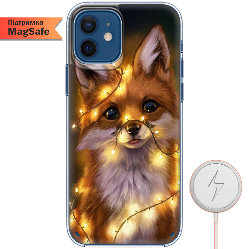 Чохол Boxface iPhone 12 mini Різдвяна Лисичка Прозорий силікон з підтримкою MageSafe (41084-up2399-41496)