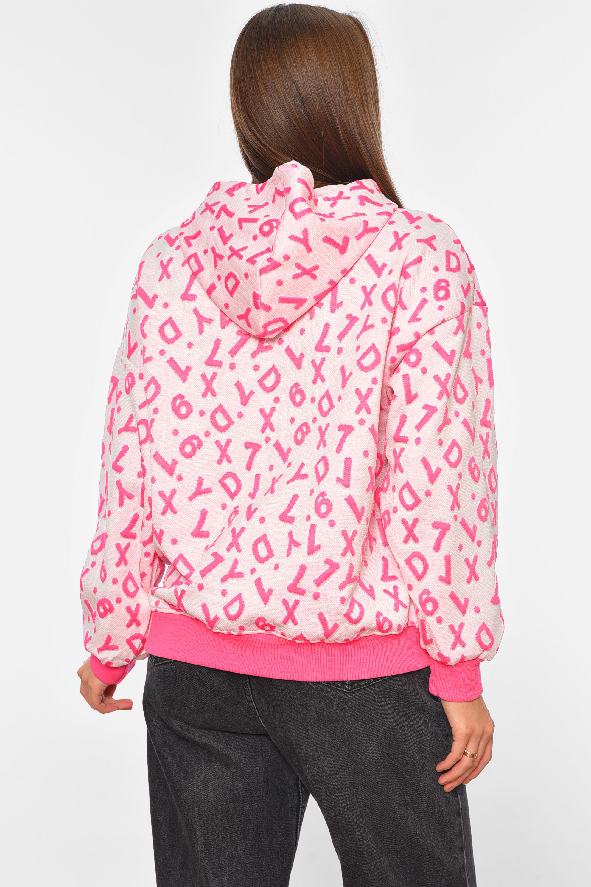 Худи женское 4XL с принтом Розовый (195111) - фото 3 Худи женское 4XL с принтом Розовый (195111) - фото 3