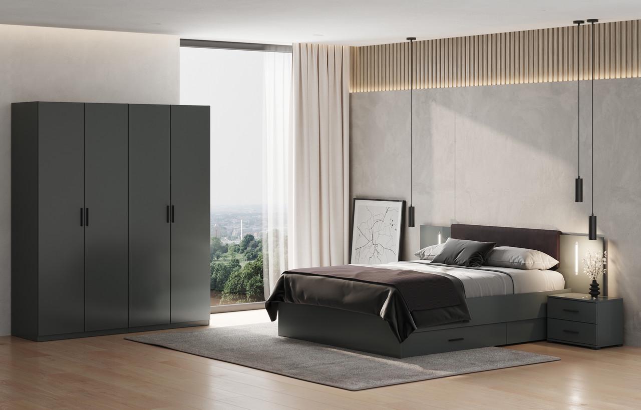 Гарнитур спальный Доминика Миро-Марк Графитовый (213-22-33)