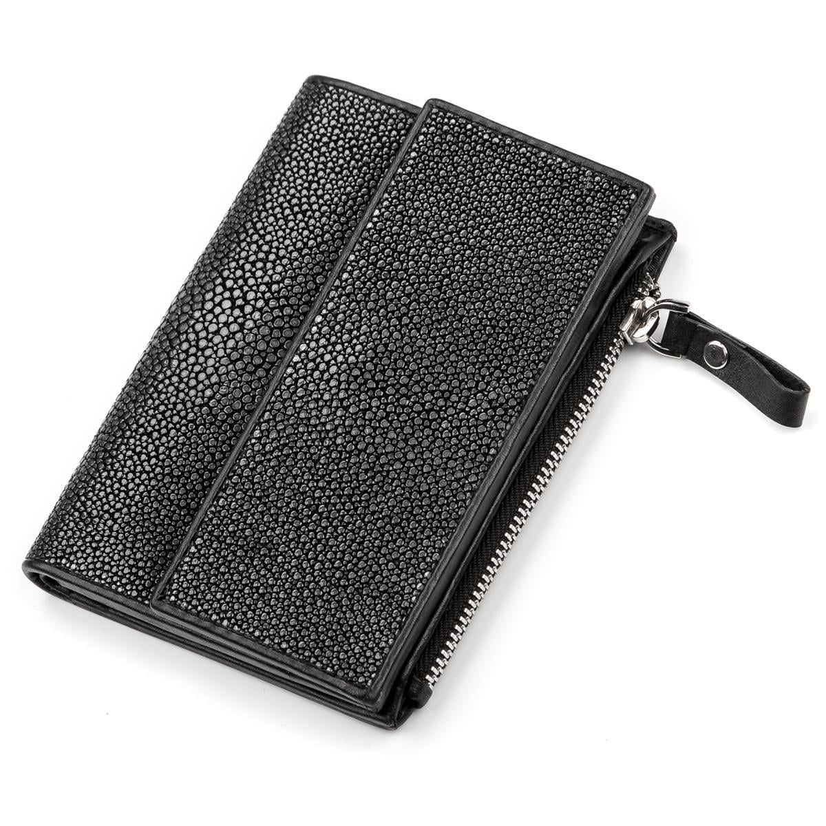 Портмоне Stingray Leather 18072 из натуральной кожи морского ската Черный