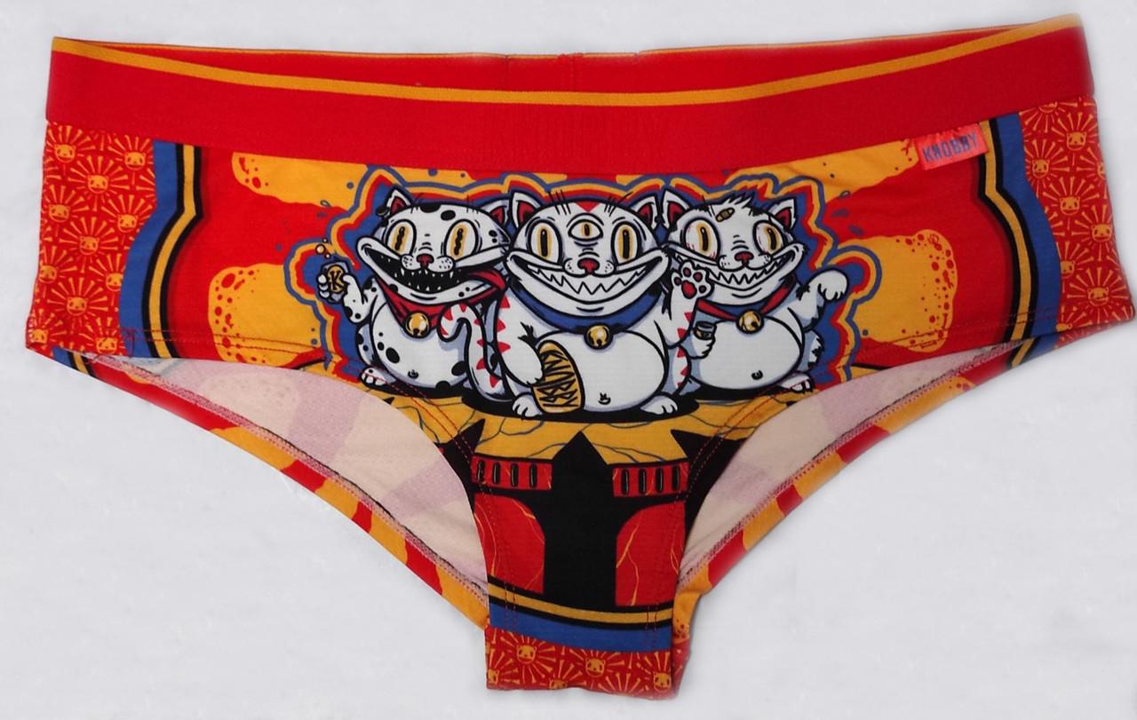 Трусы-слипы женские Knobby с котами L/US14 Оранжевый (23-43-1457-L)
