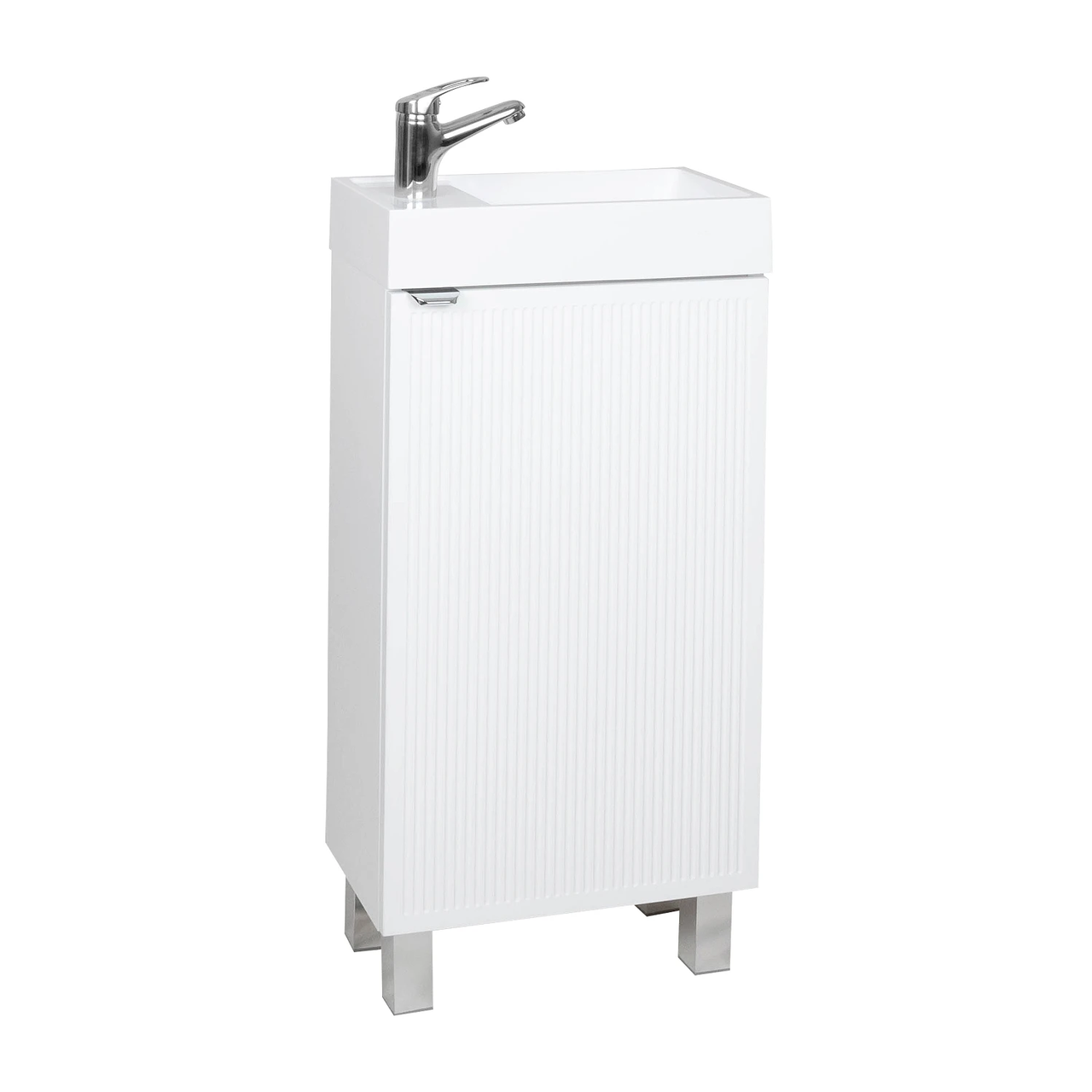 Тумба для ванной комнаты Fabio с умывальником MINI 40 см Хром/Белый матовый (2759022561)