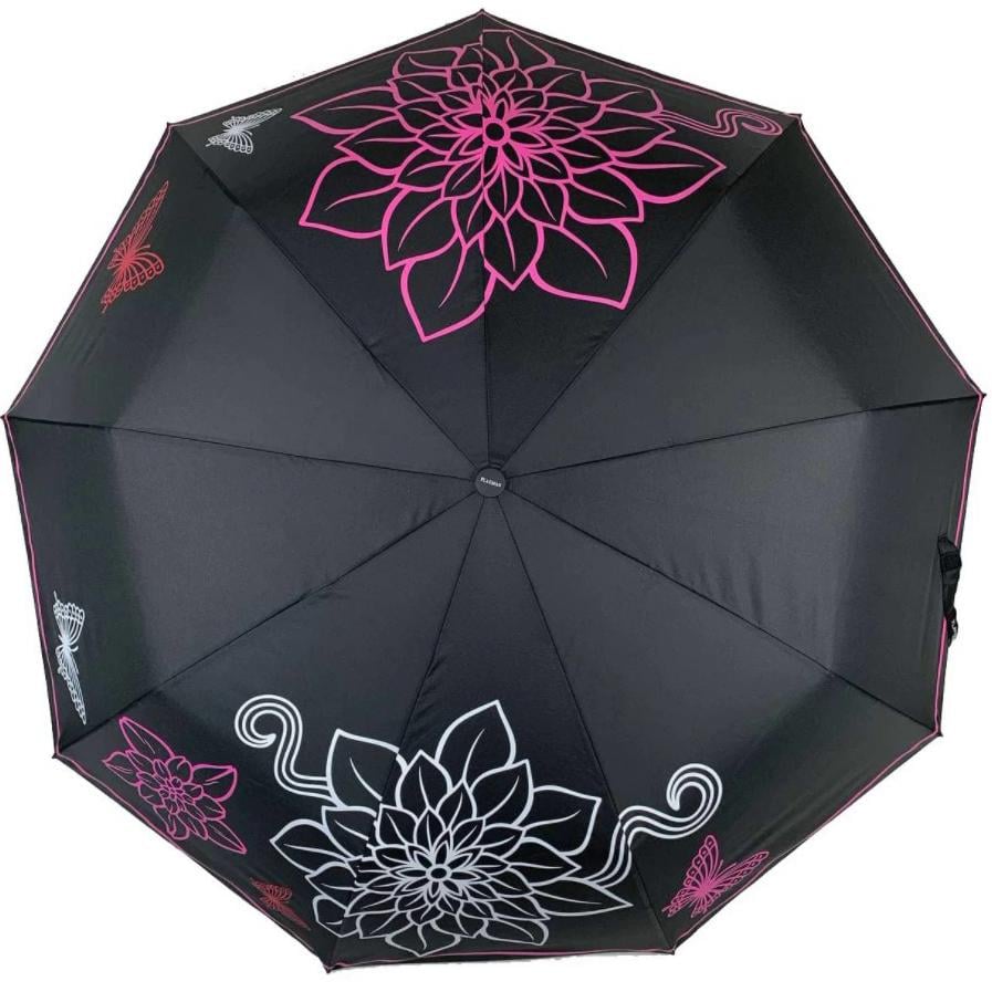 Парасолька Flagman напівавтомат квіти Чорний (51104)