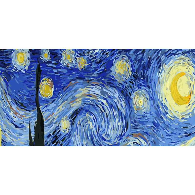 Картина по номерам Strateg Премиум Звездная ночь 50х25 см (WW051)